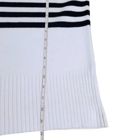 French Connection People Breton Stripe Sweater White Black Stripe Roll Neck L - Picture 7 of 8